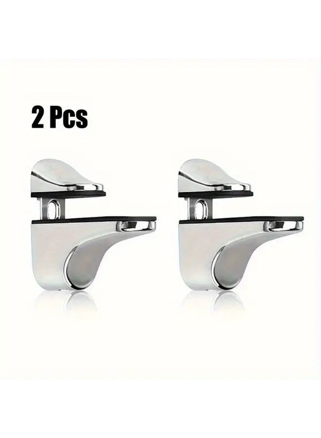 4Pcs Heavy Duty Shelf Brackets Adjustable For 3 21mm Glass Wood Shelves Polished Chrome - Image 1