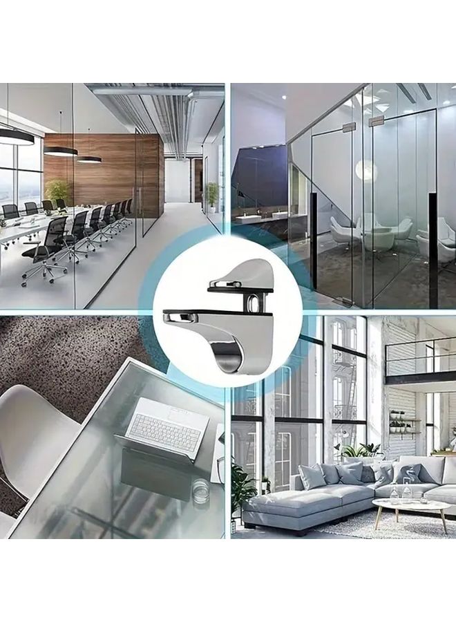 4Pcs Heavy Duty Shelf Brackets Adjustable For 3 21mm Glass Wood Shelves Polished Chrome - Image 2