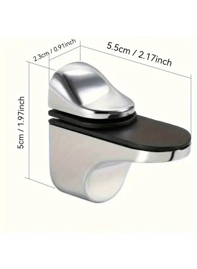 4Pcs Heavy Duty Shelf Brackets Adjustable For 3 21mm Glass Wood Shelves Polished Chrome - Image 3