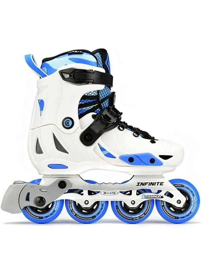 Micro Infinite White Inline Skates with Brake Set for Kids (33-36) | Adjustable Inline Roller Skates for Boys Kids & Girls | 7 to 14 Years UnisexOutdoor Skating Shoes | Skates for Kids|Outdoor Skating - Image 1