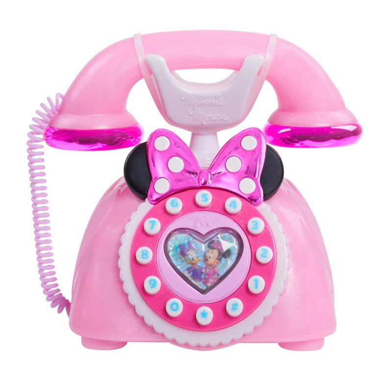 Just Play Disney Junior Minnie Mouse Ring Me Rotary Style Phone with Lights and Sounds Pink Kids Toys for Ages 3 Up by Just Play - Image 2