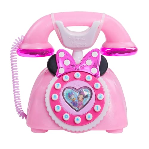 Just Play Disney Junior Minnie Mouse Ring Me Rotary Style Phone with Lights and Sounds Pink Kids Toys for Ages 3 Up by Just Play - Image 1