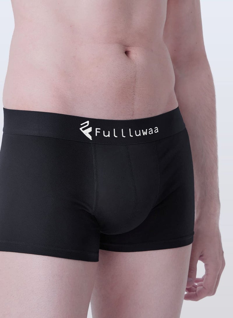 Fullluwaa Men's boxer briefs, retro, pure cotton material, 12 pieces pure black size L - Image 3