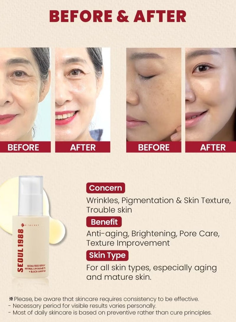 K-SECRET SEOUL 1988 Serum : Retinal Liposome 2% + Black Ginseng 30ml - Image 4