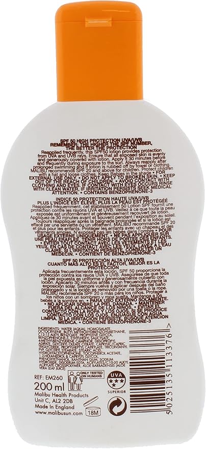 Malibu كريم الشمس مالibu SPF 15 لوشن حماية متوسطة مقاوم للماء غني بالفيتامينات 100 مل - Image 3