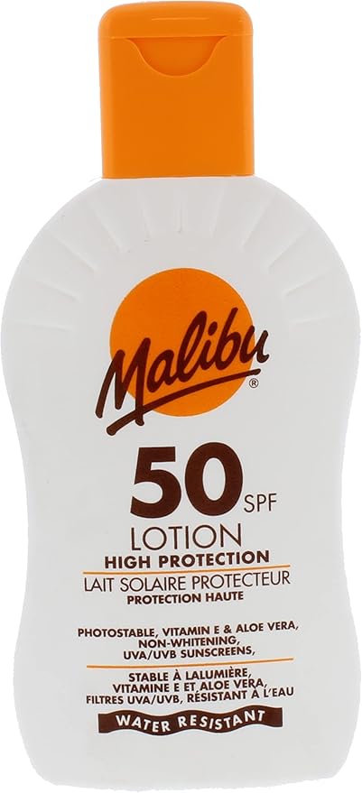 Malibu كريم الشمس مالibu SPF 15 لوشن حماية متوسطة مقاوم للماء غني بالفيتامينات 100 مل - Image 1
