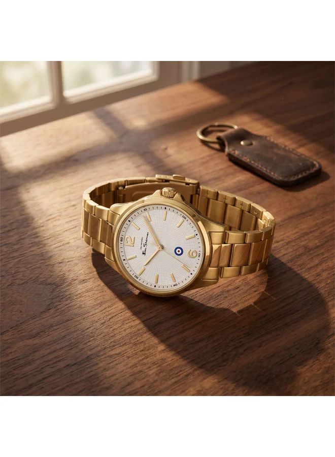 Ben Sherman gold Westminster White Dial Gold Stainless Steel Bracelet Analog Watch for Men, 43mm for Men | Best Price UAE