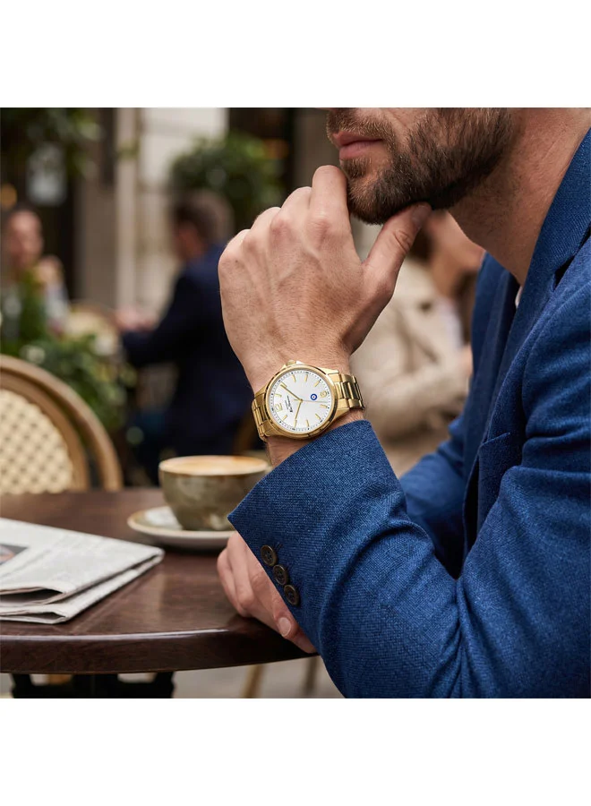 Ben Sherman gold Westminster White Dial Gold Stainless Steel Bracelet Analog Watch for Men, 43mm for Men | Best Price UAE
