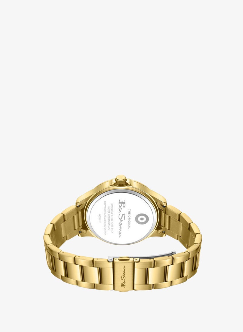 Ben Sherman Westminster White Dial Gold Stainless Steel Bracelet Analog Watch for Men, 43mm - Image 3