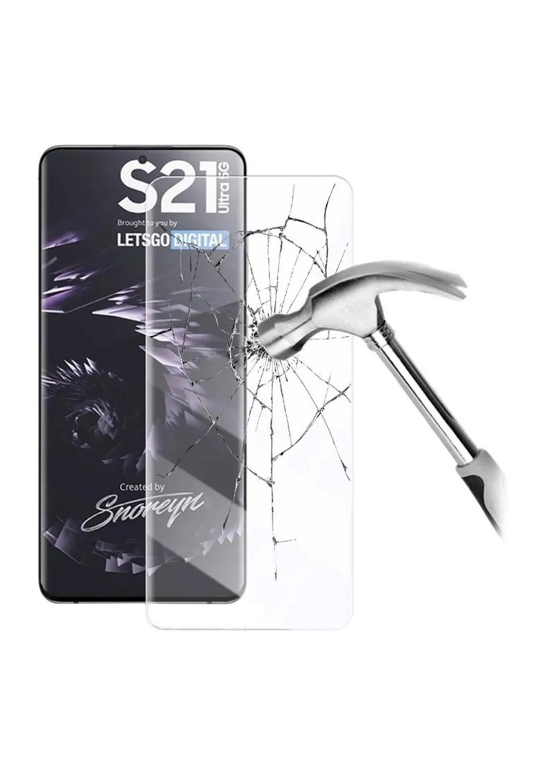Generic For Samsung S21 Ultra screen Protector Nano Optics Curved Liquid Full Glue Glass with UV light Dryer Fingerprint unlock fast- Clear  - Image 3