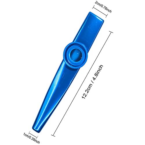 Fartime Blue Exquisite Aluminum Alloy Kazoo With 5 Kazoo Flute Diaphragms And A Beautiful Gift Box-Musical Instruments.(blue)… - Image 2