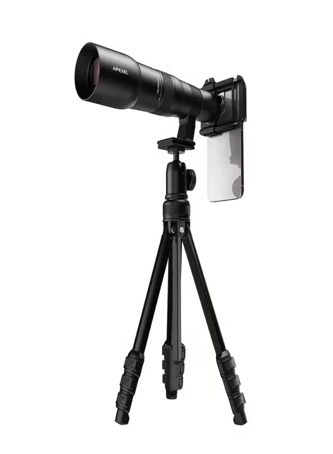 Apexel 50X Mobile Phone Monocular – HD Telephoto Lens with 55.5mm Objective, Tripod & Phone Clip, Aluminum Alloy, Large Field of View, Professional Lens for Stargazing, Concerts, Wildlife Observation, Compatible with iPhone & Other Smartphones - Image 1