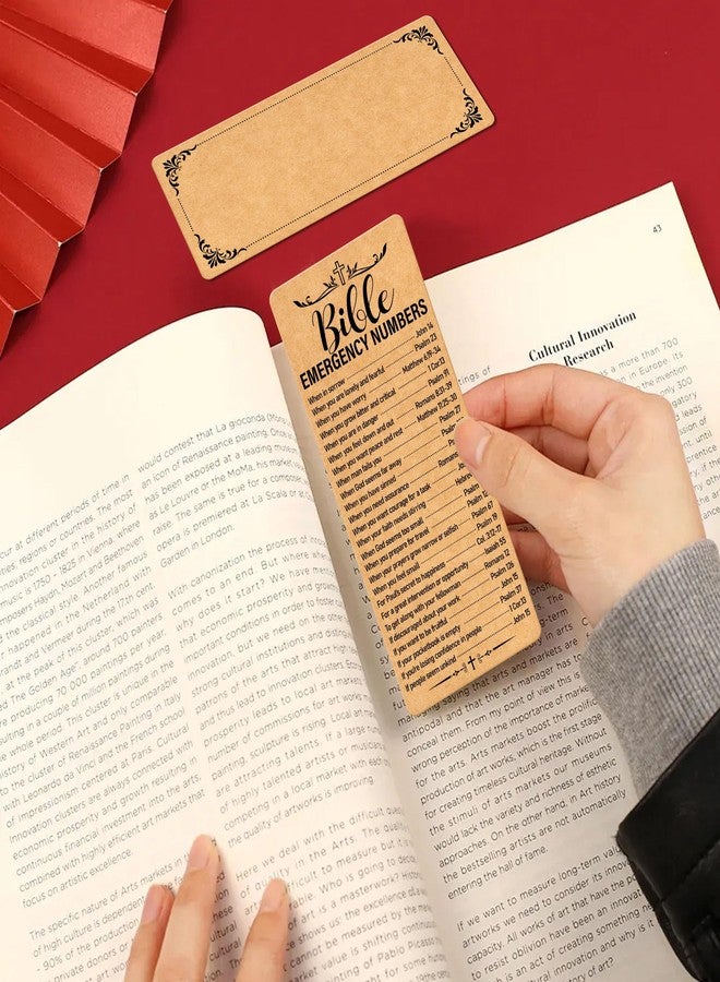 مجموعة VELATYVIO المكونة من 120 قطعة من فواصل الكتب الورقية على شكل أرقام طوارئ للكتاب المقدس، تتضمن آيات مسيحية، وهي مثالية كهدايا ترحيبية للكنيسة، أو كجوائز للصلاة في مدارس الأحد، أو كمكافأة للقراءة. مقاس 2.28 × 5.31 بوصة. - Image 2