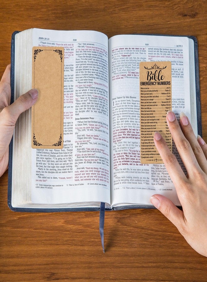 مجموعة VELATYVIO المكونة من 120 قطعة من فواصل الكتب الورقية على شكل أرقام طوارئ للكتاب المقدس، تتضمن آيات مسيحية، وهي مثالية كهدايا ترحيبية للكنيسة، أو كجوائز للصلاة في مدارس الأحد، أو كمكافأة للقراءة. مقاس 2.28 × 5.31 بوصة. - Image 3