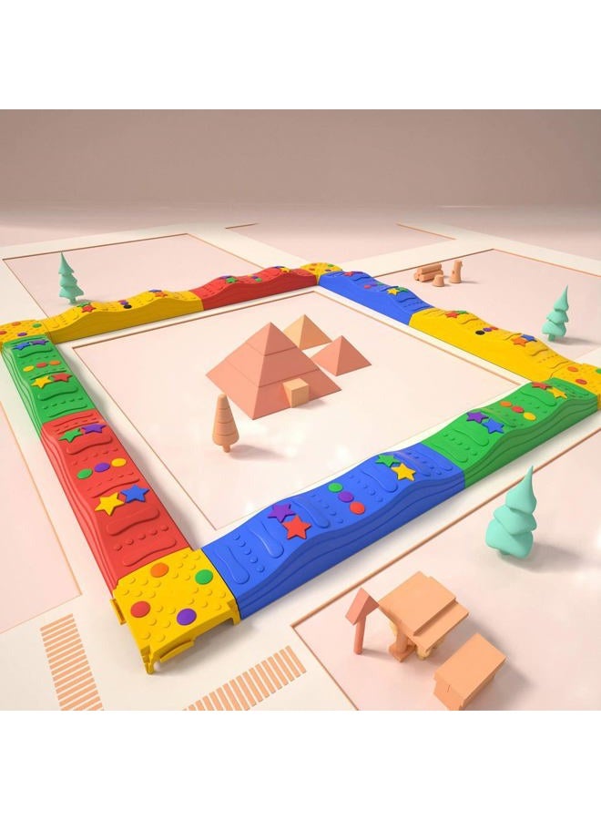 MOCUTEEN Kids Balance Beam Toddler Stepping Stones Max Load 220LBS 12 PCS Non-Slip Textured Surface & Rubber Pads Bottom Promote Agility Coordination Five Star Pattern - Image 1
