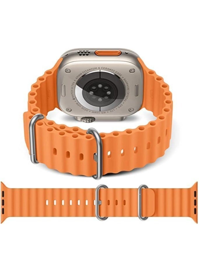 ELTRAZONE Sport New Silicone Band Compatible with Apple Watch Ultra Ocean 42/44/45/49mm Strap for iWatch Series Ultra 8 7 6 5 SE - Image 3