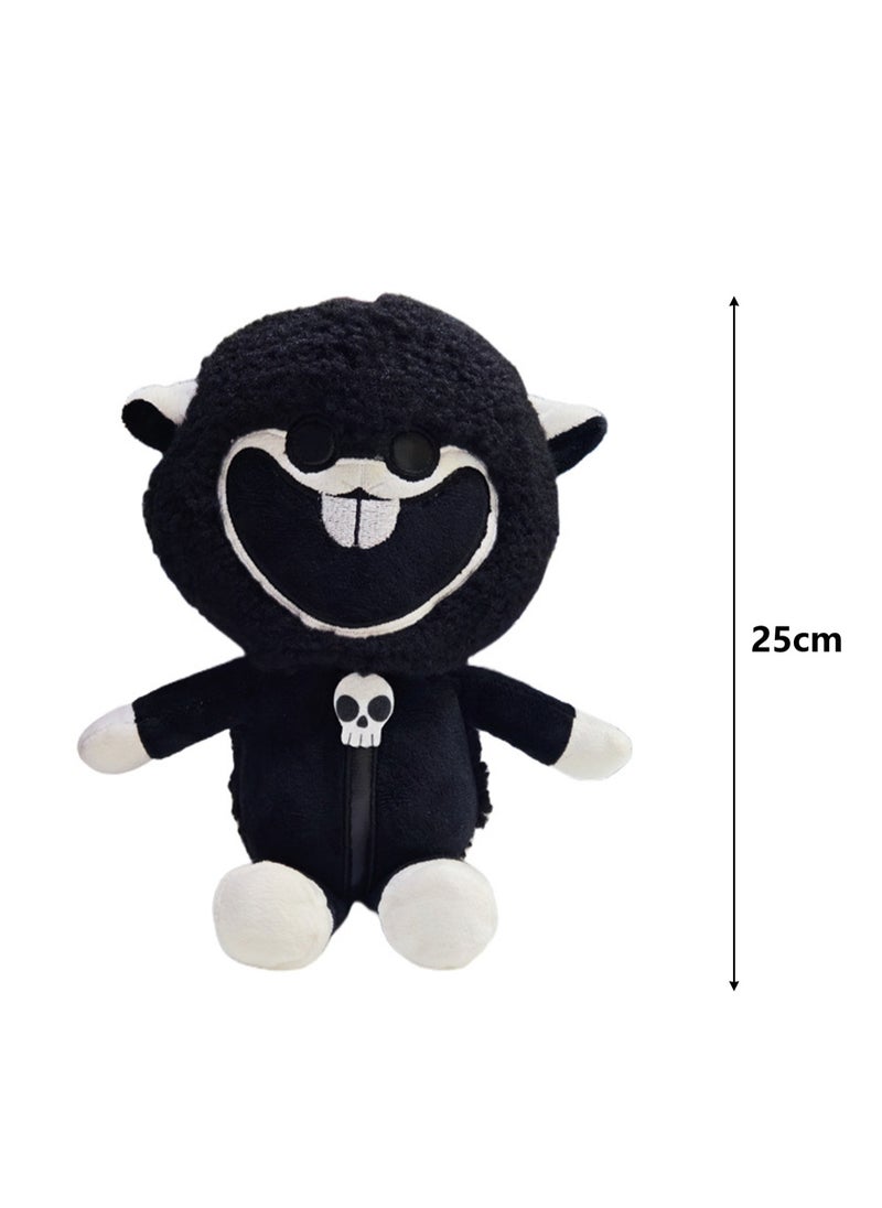 Nightmare Critters Game Surrounding 25 cm Plush Toy, Realistic Cute Soft Plush Doll, Gift for Boys and Girls Game Fans (Black Big Mouth Lamb)  - Image 2