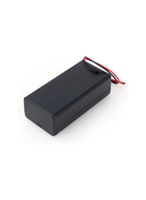 9V Volt PP3 Battery Holder Box DC Case w/Wire ON/Off Switch Cover Durable, Red & Black Two Wire Spring Flat Tip DIY