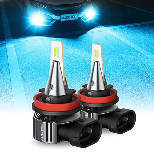 AUXITO H8 H11 H16 LED Fog Lights Bulbs, 8000K Ice Blue 400% Brightness, H11ll H8ll LED Bulbs DRL Fog Lamp Replacement Bulb, Canbus Ready, Plug n Play, 2 Pack - Image 1