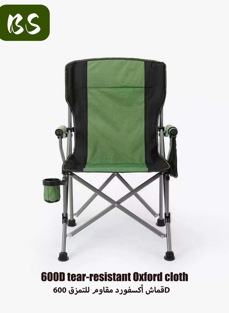 BS Outdoor Portable Folding Camping Chair |Heavy Duty Camping Chair| Supports 450 KG Camping Chairs | Outdoor Armchair | Portable Lawn Chair with High Back Cushion | With Side Storage Pockets, Cup Holder, and Portable Carrying Bag. - Image 3