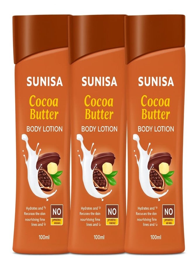 SUNISA Cocoa Butter Body Lotion, Hydrates and Nourishes, 100ml, Pack of 3 - Image 2