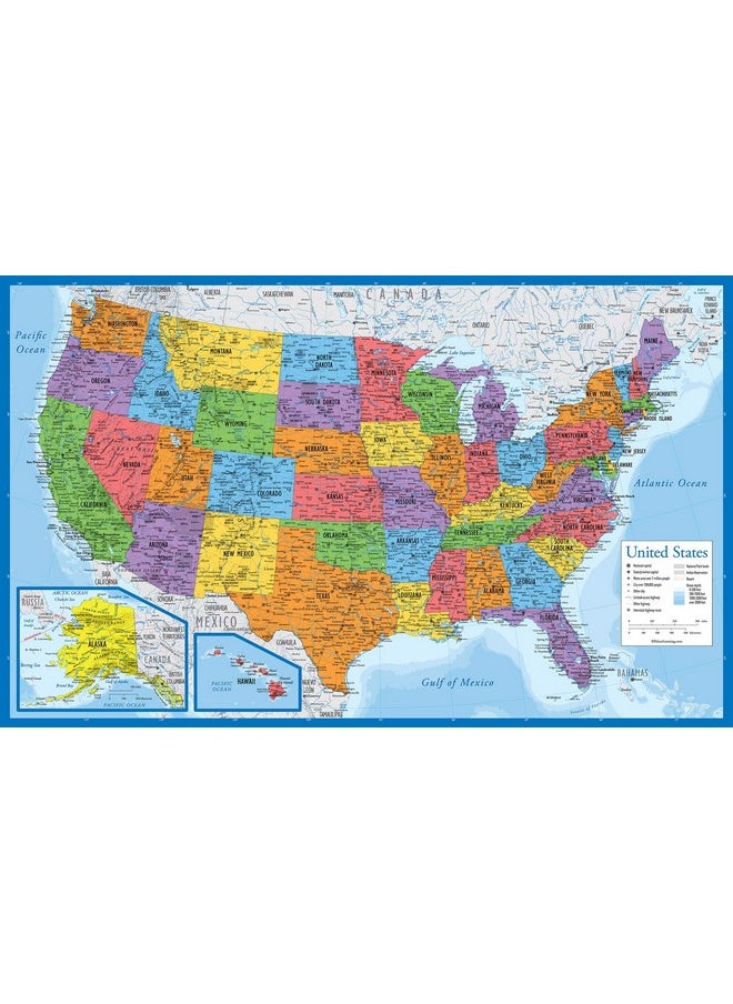 Palace Learning - 2 Pack - Laminated World Map Poster & Usa Map Set - Equal Earth World Map Design Shows Continents At True Relative Size - Us Map 18” X 29” - Image 1