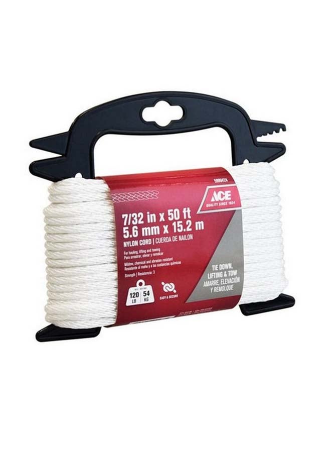 آيس حبل نايلون مضفر مقاوم للاحتكاك عالي القوة أبيض 5.6 مم × 15.2 م 5999424