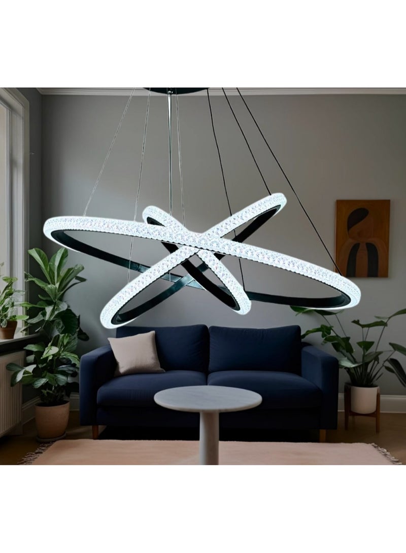 نجفة مودرن كليبس حديثة LED بالريموت لتزيين السقف يناسب جميع الديكورات