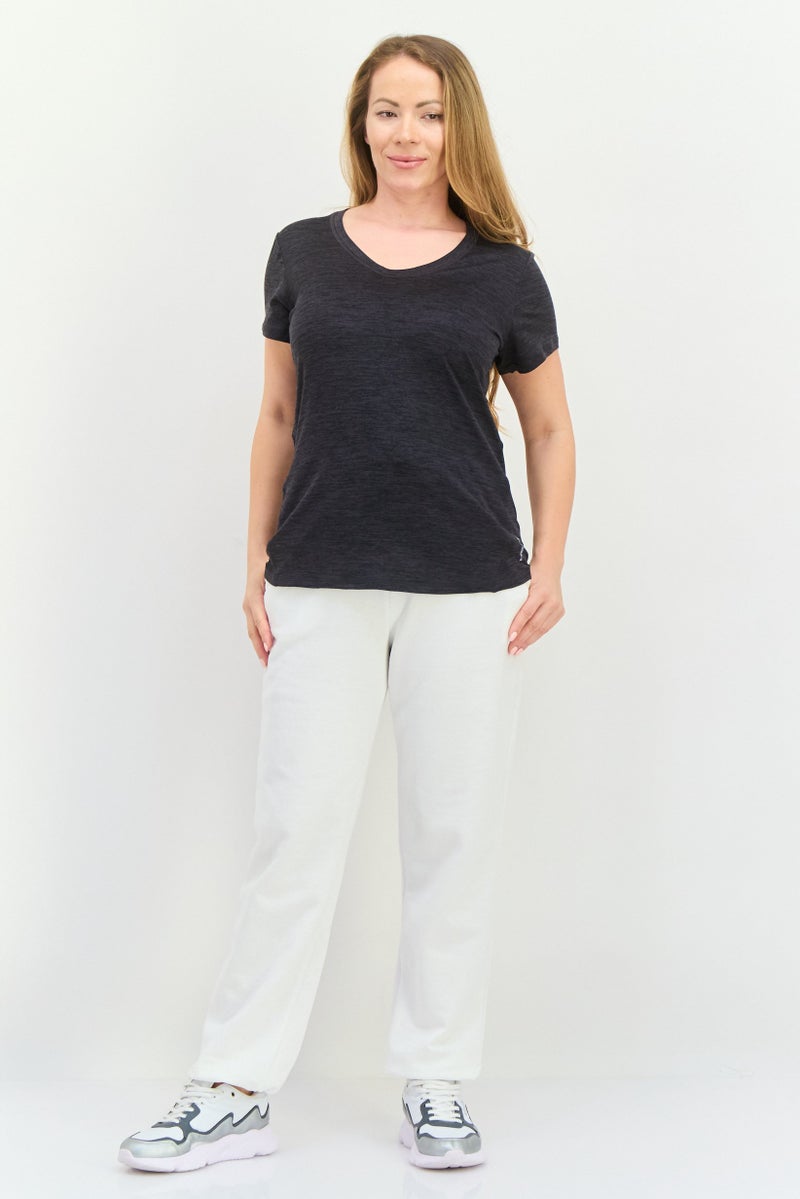HEAD Women Sportswear Fit Short Sleeves Training Top, Heather Black  - Image 4