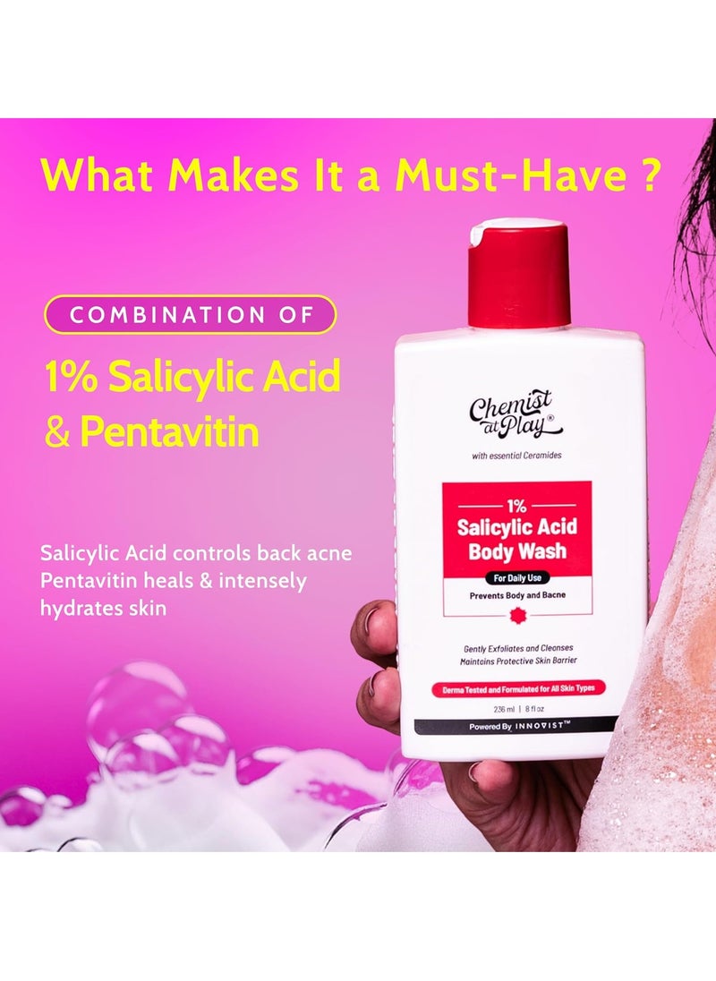 1% Salicylic Acid Body Wash Helps Prevent Back & Body Acne Smoothens Bumpy Texture | For Sweaty Oily Normal And Dry Skin | Paraben And SLS Free Suitable For Men And Women - 236 ml / 16 fl oz - pzsku/Z878134FD7E6BAB89904DZ/45/_/1740409438/a9355288-2863-402c-950e-217931a28dde