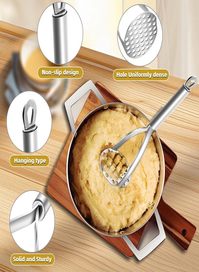 ANSEE Stainless Steel Potato Masher With Vegetable Peeler Set, Mashed Potato Masher & Potato Peeler With Non-Slip Handle, Kitchen Stuff, Kitchen Gadgets - Image 2