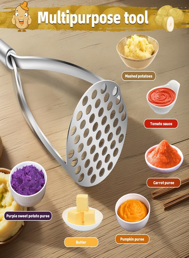 ANSEE Stainless Steel Potato Masher With Vegetable Peeler Set, Mashed Potato Masher & Potato Peeler With Non-Slip Handle, Kitchen Stuff, Kitchen Gadgets - Image 4