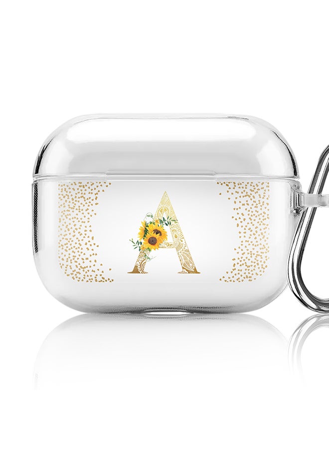 Stylizedd Classic Clear printed Case for Apple AirPods Pro 2nd Generation Thin Transparent Cover - Custom Monogram Initial Letter Mandala Floral Pattern Alphabet - A (Clear )  - Image 1