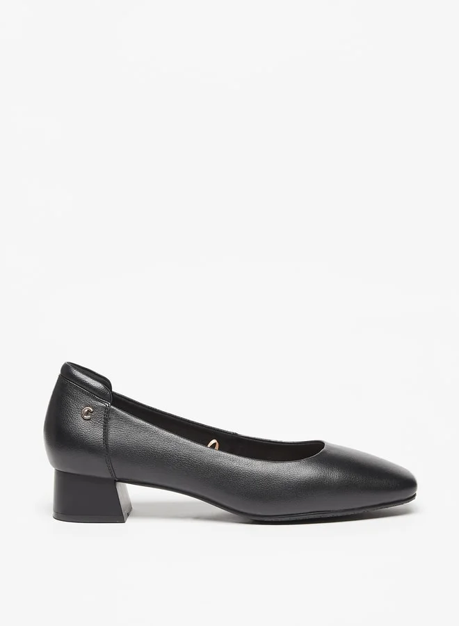 Le Confort Solid Slip-On Shoes with Block Heels