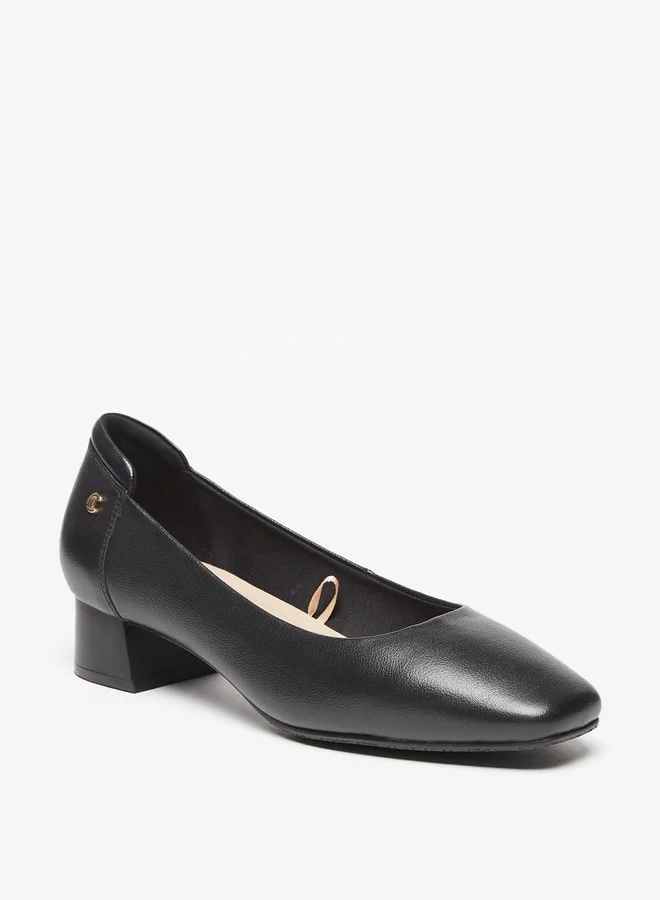 Le Confort Solid Slip-On Shoes with Block Heels