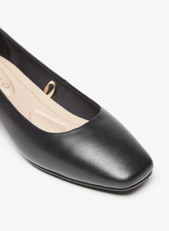 Le Confort Solid Slip-On Shoes with Block Heels