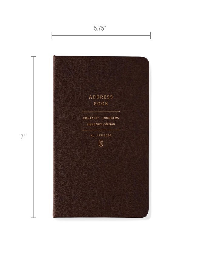 Fringe Studio Small Faux Leather Hardcover Concealed Spiral Address Book W/Interior Pocket & Squared Spine, "STANDARD COCOA" 5.75" w x 7" h, 96 pages, Signature Edition Collection (563FL001FSC) - Image 4