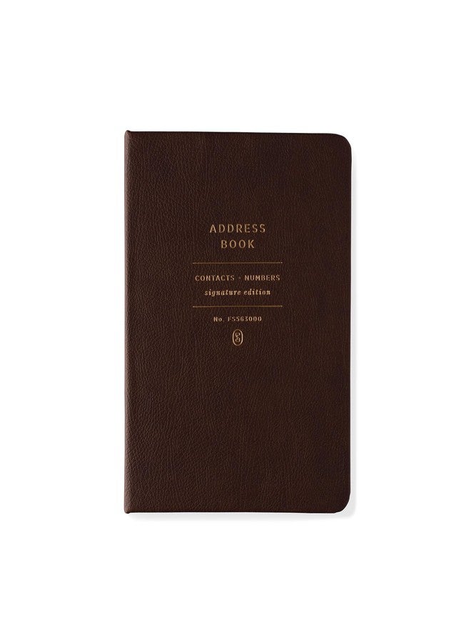 Fringe Studio Small Faux Leather Hardcover Concealed Spiral Address Book W/Interior Pocket & Squared Spine, "STANDARD COCOA" 5.75" w x 7" h, 96 pages, Signature Edition Collection (563FL001FSC) - Image 1