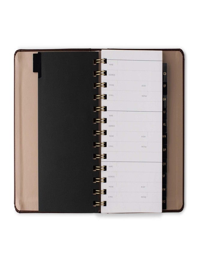 Fringe Studio Small Faux Leather Hardcover Concealed Spiral Address Book W/Interior Pocket & Squared Spine, "STANDARD COCOA" 5.75" w x 7" h, 96 pages, Signature Edition Collection (563FL001FSC) - Image 3