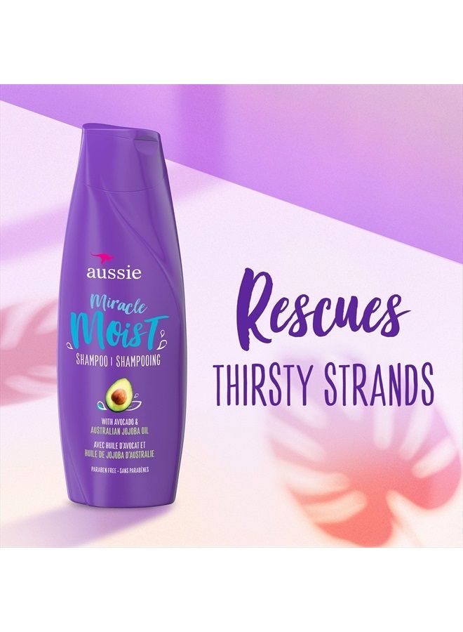 Aussie شامبو معجزة مرطب خالي من البارابين للشعر الجاف مع الأفوكادو والجوجوبا، 12.1 أونصة سائلة - Image 3