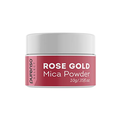 Purenso Select - Rose Gold Mica Powder Pigment, 10g I For Soap Making, Candle, Lip Gloss, Nails, Bath Bombs, Art Crafts, Resin - Image 1