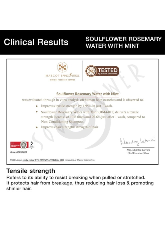 Soulflower Rosemary Water Spray for Hair Growth | Niacinamide & Mint | Hair Regrowth Spray | Instant Shine | Strengthens Hair Roots & Strand | Anti Hair Fall Cooling & Relaxing | All Hair Types 100ml - Image 2