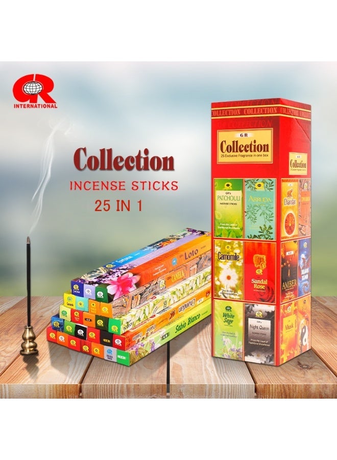 GR 25 Different Handcrafted Sandalwood Incense Sticks, Suitable for Home and Various Environments to Create a Romantic Atmosphere - Image 1