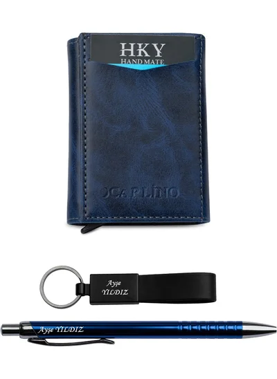 اتش كي واي Personalized Artificial Mechanism Card Holder & Wallet Pen Keychain Gift