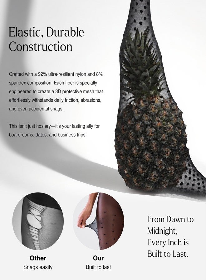 جوارب شفافة من بوبيلوش للنساء، مقاس 30D، لون أسود منقط، جوارب ضاغطة، جوارب نايلون نسائية - Image 2