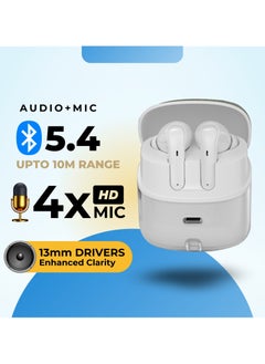 GRABIT GTUNES-GROOVE  True Wireless Earbuds – Best for Couples Smart Twin Design & Clear Sound. GTUNES-GROOVE True Wireless Earbuds with Bluetooth 5.4 offer In-ear + Semi in-ear design for a perfect fit. The 600mAh battery provides 6-hour playtime per charge, with 4 full recharges. Enjoy Enhanced Transparency Mode, quad-mic clarity, and 13mm drivers for rich sound. Smart touch controls and digital battery display add convenience. Type-C fast charging, compatible with iPhone, Samsung, OnePlus, Xiaomi, Huawei, Google Pixel, iPads, MacBooks, and more..  - Image 5