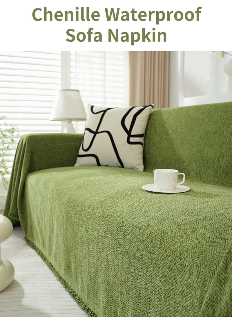LEOKOR 3 Seat Oversized Chenille Durable Sofa Cover Soft Four Seasons Universal Sofa Cover All-Inclusive Sofa Cover Furniture Cover 180*300 CM  - Image 3