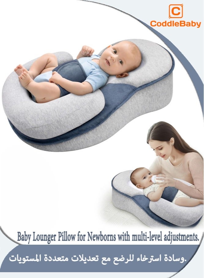 CoddleBaby Baby Lounger Pillow for Newborns - Ergonomic Nursing & Anti-Reflux Support Cushion with Gentle Incline for Feeding, Rest & Play, Portable & Machine Washable - Image 1