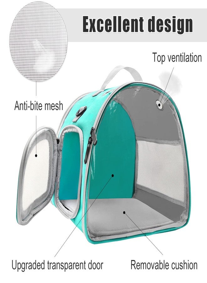 KATOLK Small Animal Carrier Bag, Upgraded Portable Guinea Pig Carriers, Transparent Hamster Carrying Case, Reptile Rat Rabbit Bearded Dragon Hedgehog Carrier Bag for Travel, Hiking, Walking, Outdoor (Green) - Image 3