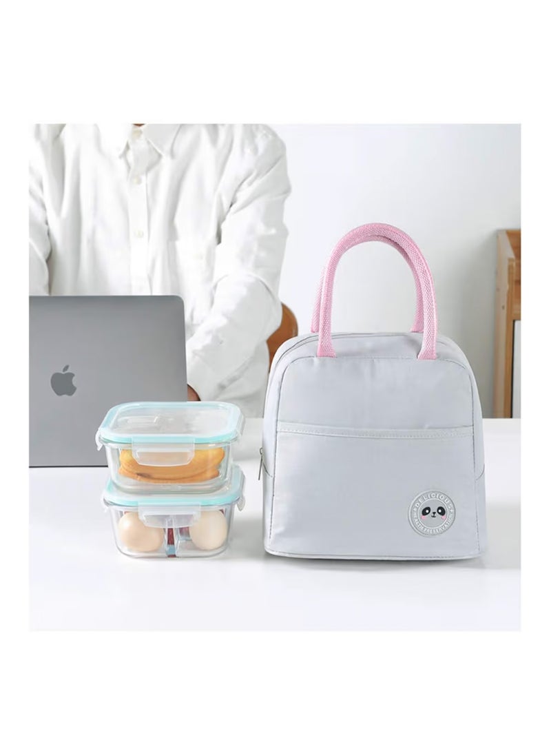 MengCat Lunch Bag Insulated Lunch Bags for Women,Lunch Cool Bag Adults Water-Resistant Thermal Leak-Proof Lunch Organizer for Children Men Work Picnic (Grey) - Image 2